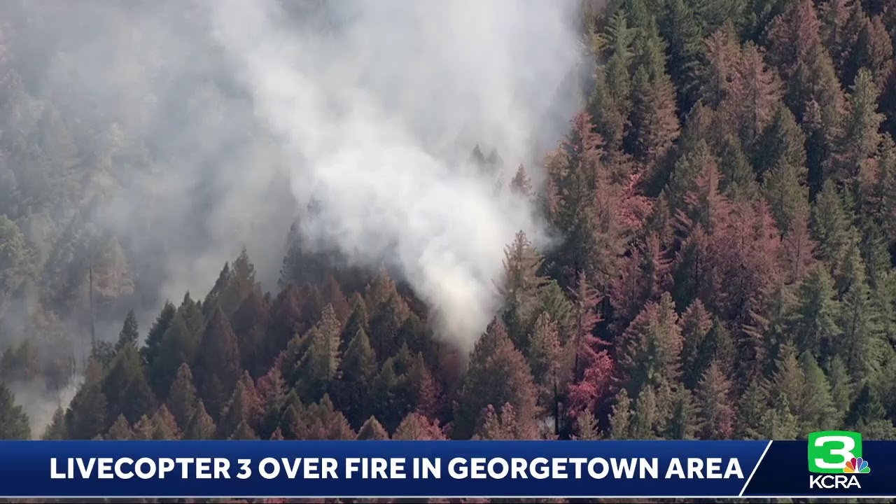 Crews are battling a vegetation fire in the Georgetown area of El Dorado County