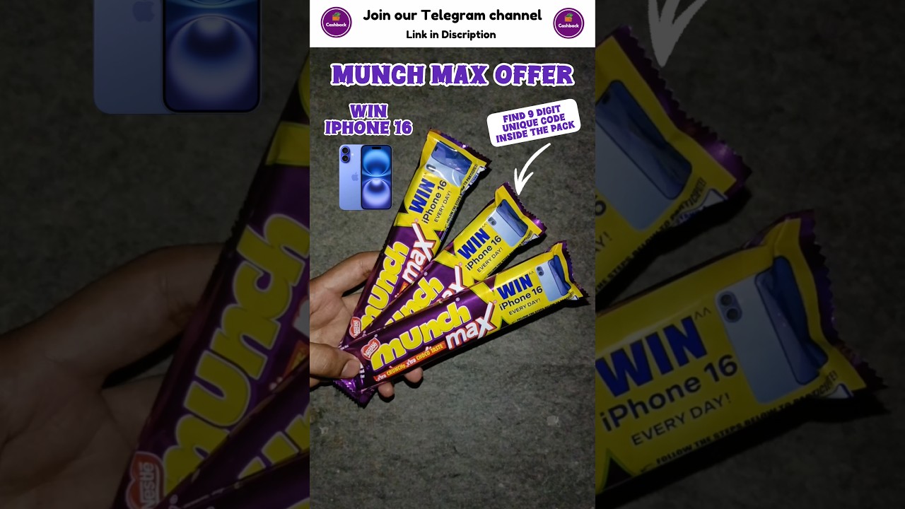 Munch Max Offer Win iPhone 16, Unique Code Based Offer, Munch Qr Code Offer