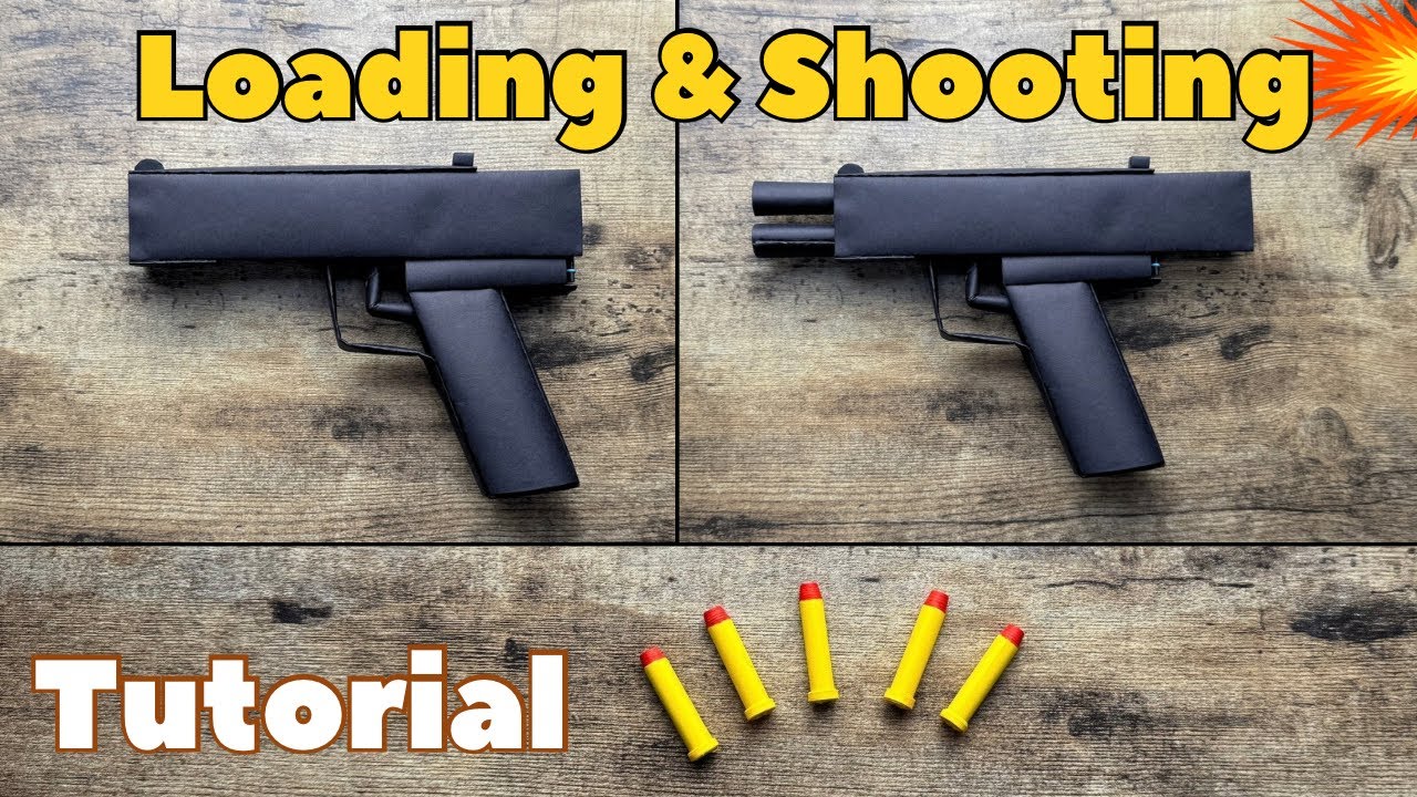 DIY GLOCK PISTOL TUTORIAL FROM ORIGAMI WORLD | HOW TO MAKE PAPER GUN LOADING & SHOOTING STEP BY STEP