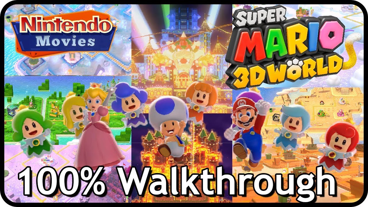 Super Mario 3D World - Full Game (100% Multiplayer Walkthrough, All Green Stars, All Stamps)