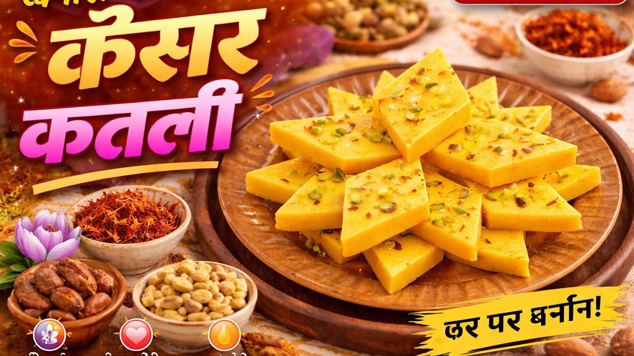 बाजार जैसी मुलायम केसर कतली बनाने का सही तरीका 🔥.    