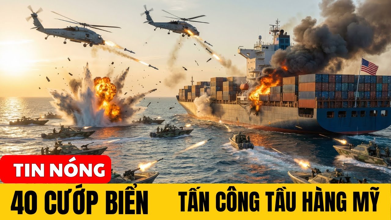Vịnh Aden: 40 Cướp Biển Somalia Vây Tàu — Trực Thăng Hải Quân Mỹ Bẻ Gãy Bầy Đàn Chỉ 6 Phút