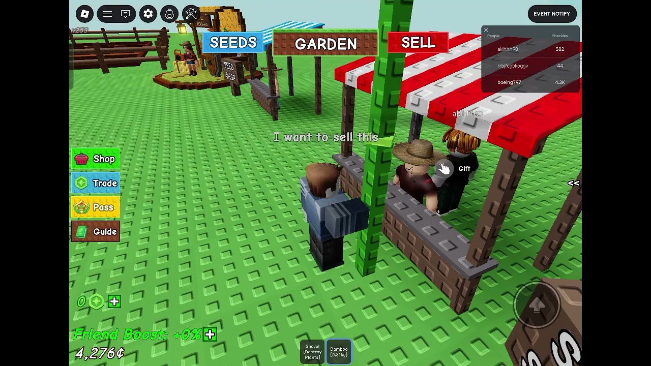 Roblox Grow a garden - Buying the new seeds and selling within Steven. New seed update 