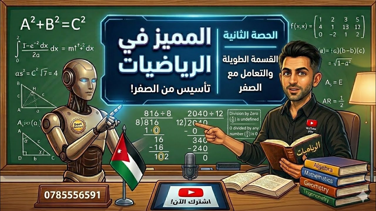 تأسيس رياضيات من الصفر لجيل 2010- الحصة الثانية : القسمة الطويلة والتعامل مع الصفر 