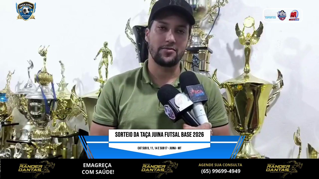 Ao Vivo| SORTEIO - TAÇA JUINA DE FUTSAL BASE SUB 9 SUB 11 SUB 14 E SUB 17 - 10-02-2026