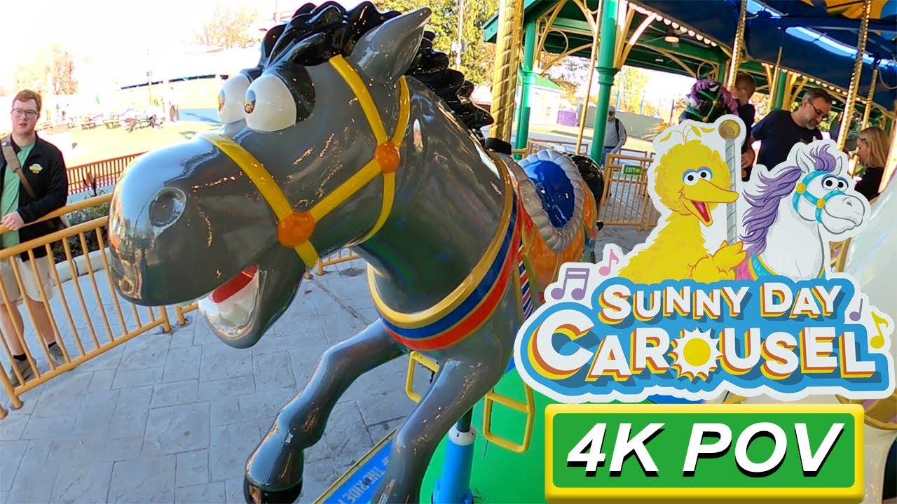 Sunny Day Carousel (4K POV)- Sesame Place, Langhorne, PA