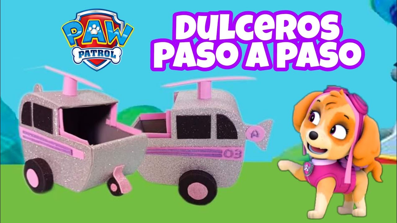 DULCEROS de Skye HELICOPTERO🚁 [SENCILLO💥] Cómo hacer dulceros de skye paw patrol 💖