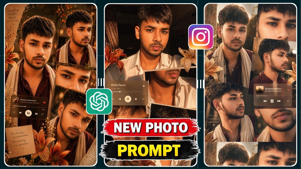 Instagram Trending Collage AI Photo Editing | ChatGPT Photo Editing Prompt | Aesthetic Photo Editing