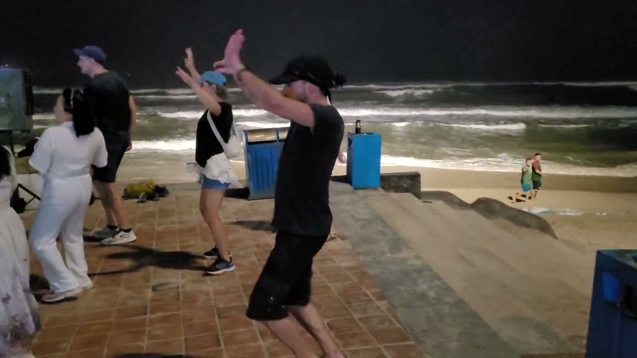 evening dance  Day Nang city in Vietnam 