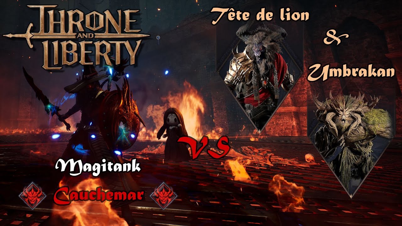 Tête de lion et Umbrakan (combat entier) - Salle des illusions (cauchemar) - Throne and Liberty