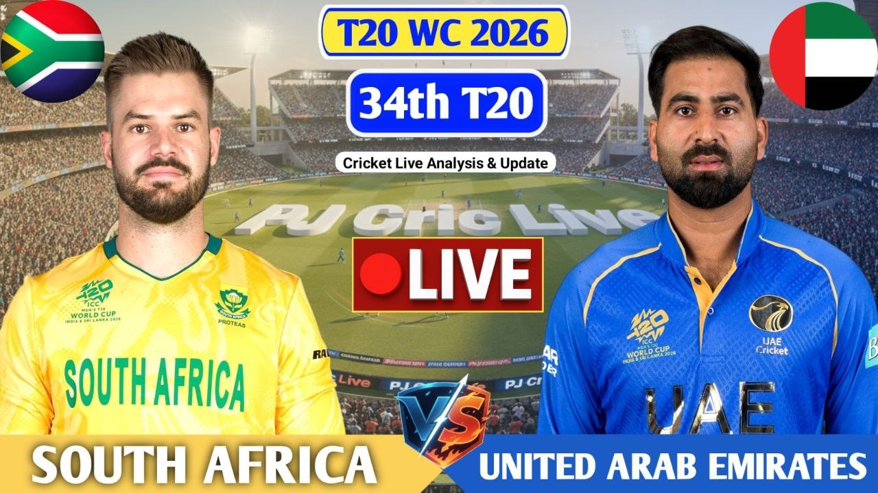 South Africa Vs UAE 34th T20 Match | Live Score Analysis & Discussion | SA vs UAE T20 Match