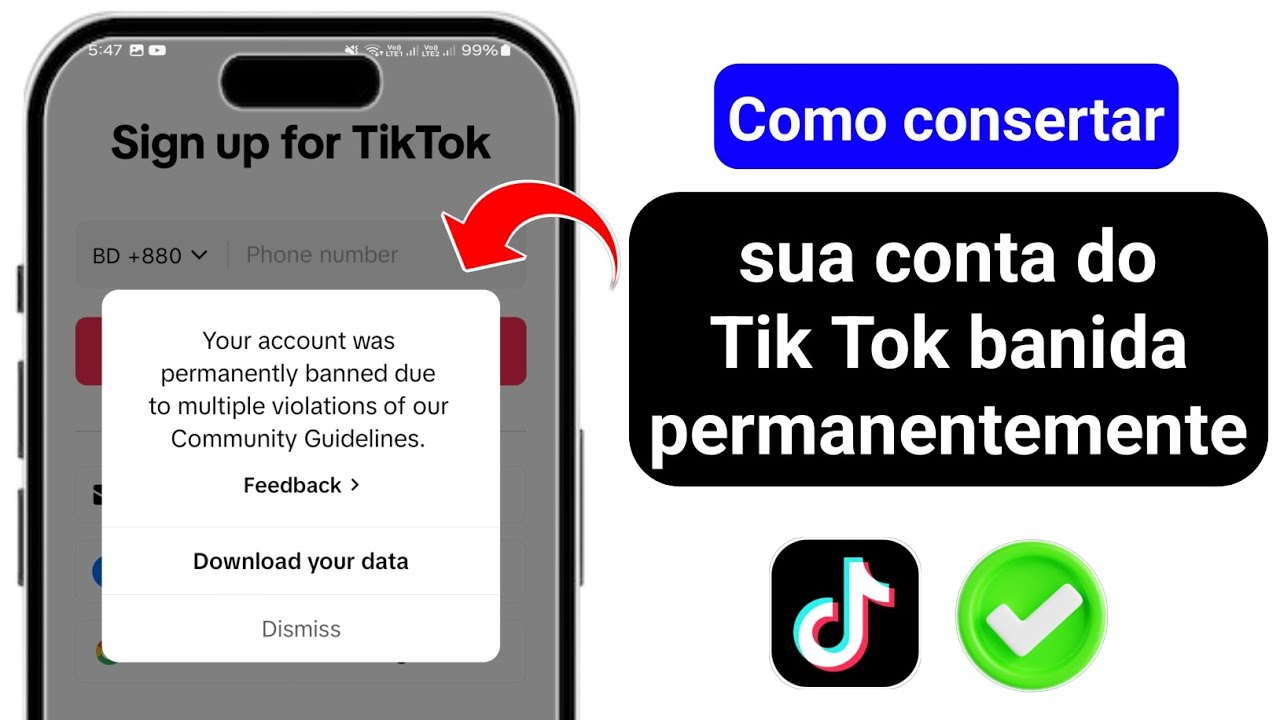Como consertar sua conta do Tik Tok foi banida permanentemente em 2025