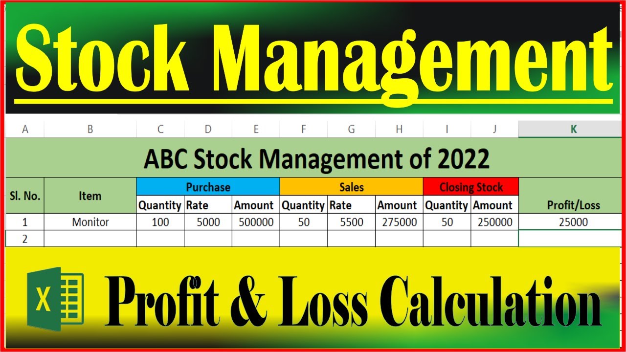 Excel Stock Management | Stock Management in Excel (hindi)