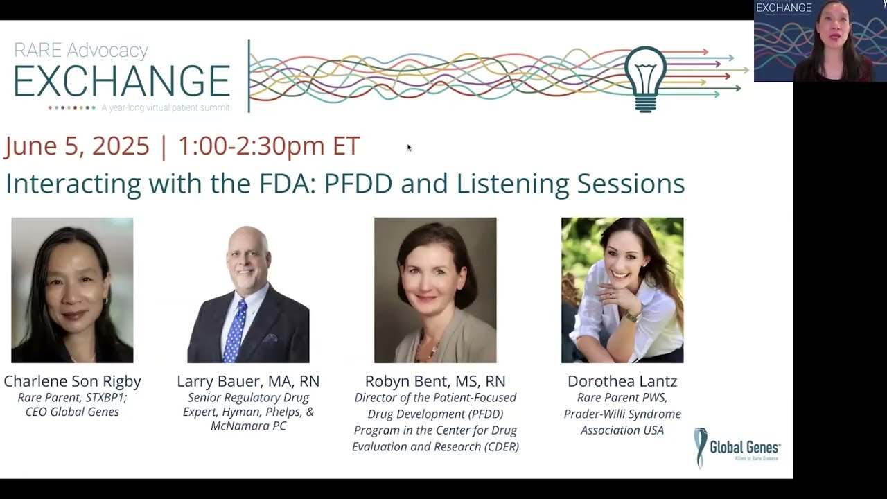 RARE Advocacy Exchange Session 5: Interacting with the FDA: PFDD and Listening Sessions