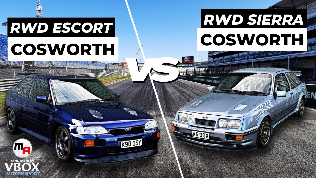 380BHP RWD ESCORT COSWORTH VS 370BHP SIERRA COSWORTH - MA TRACK BATTLES