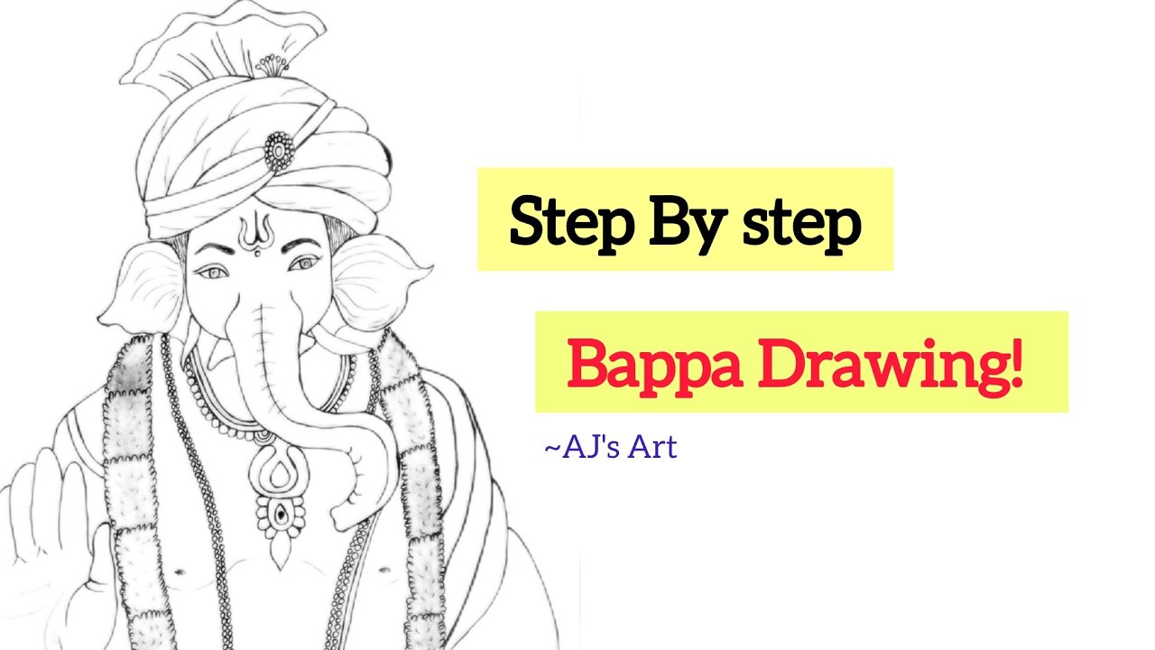 How to Draw Lord Ganesha Step by Step | Ganpati Bappa Full Drawing Process