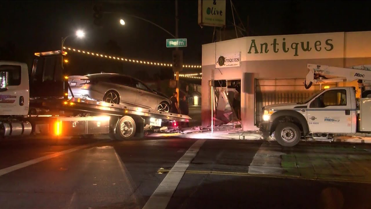 'Wild west out here': Crash damages popular Fresno antique shop