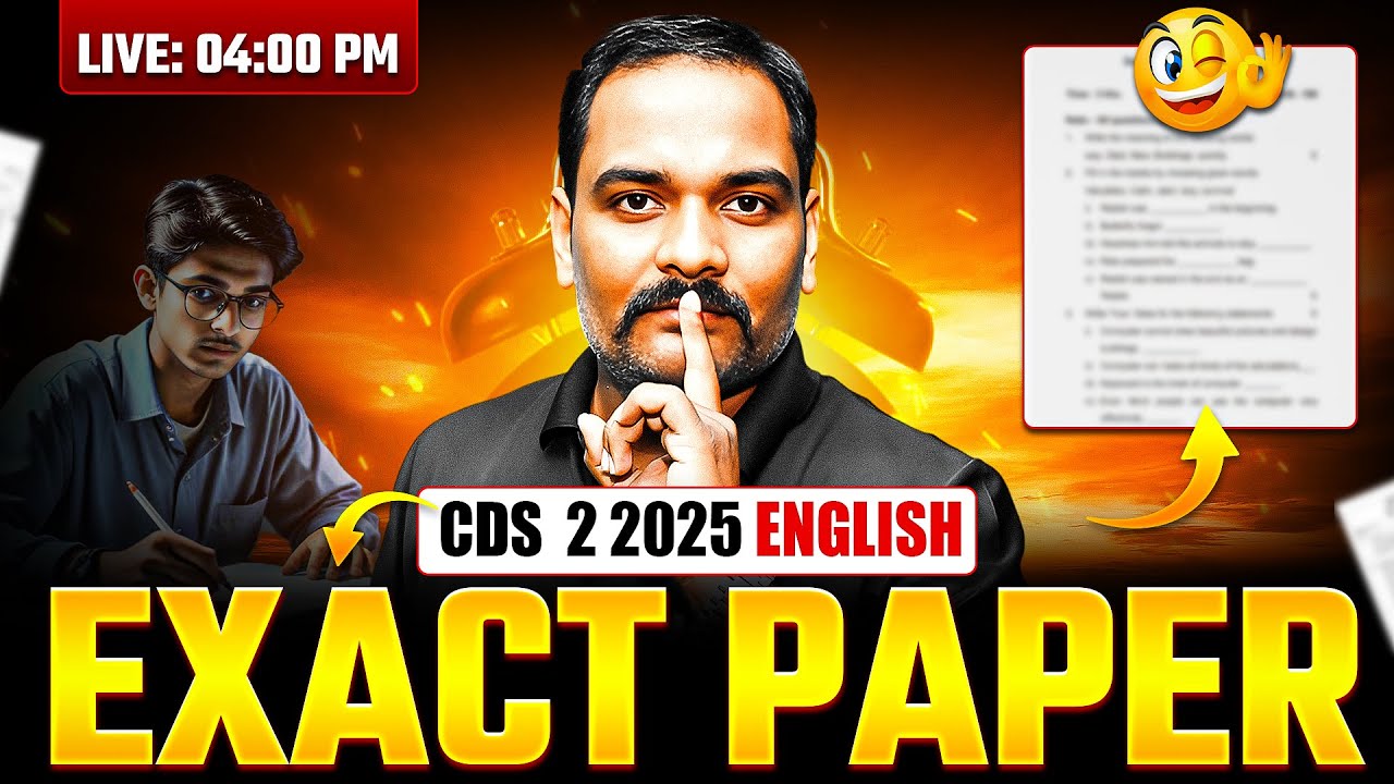 CDS 2 2025 English Most Important Question | EXACT PAPER | CDS 2 English Paper 2025 Questions&nbsp;Answer
