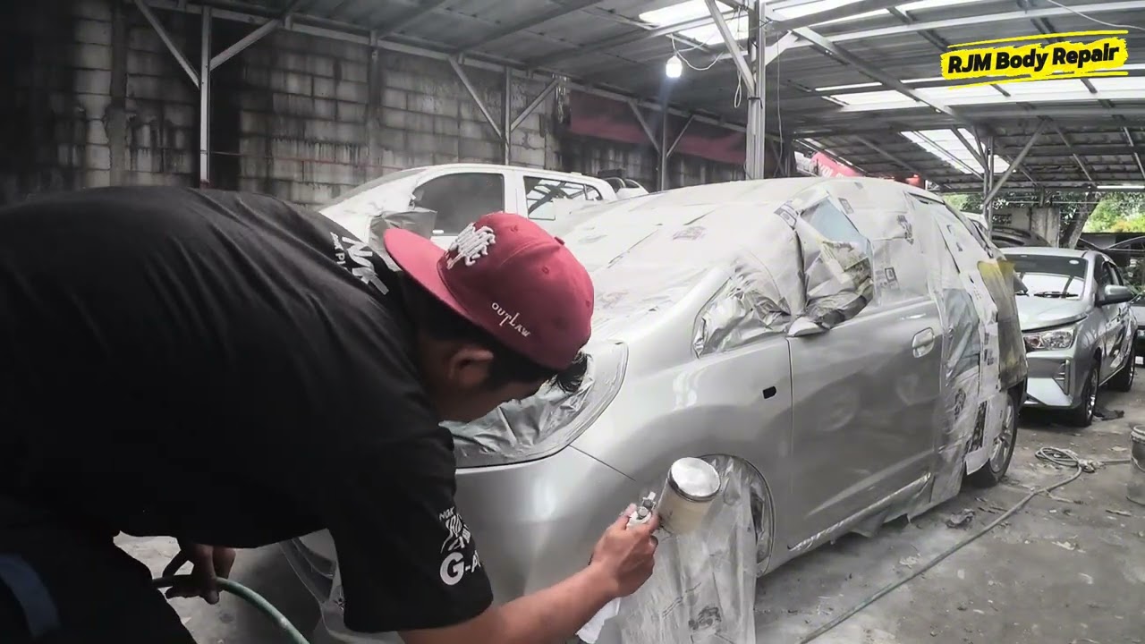 HONDA JAZZ DI CAT 7PANEL PART 2 NABRAK ANGKOT!! 