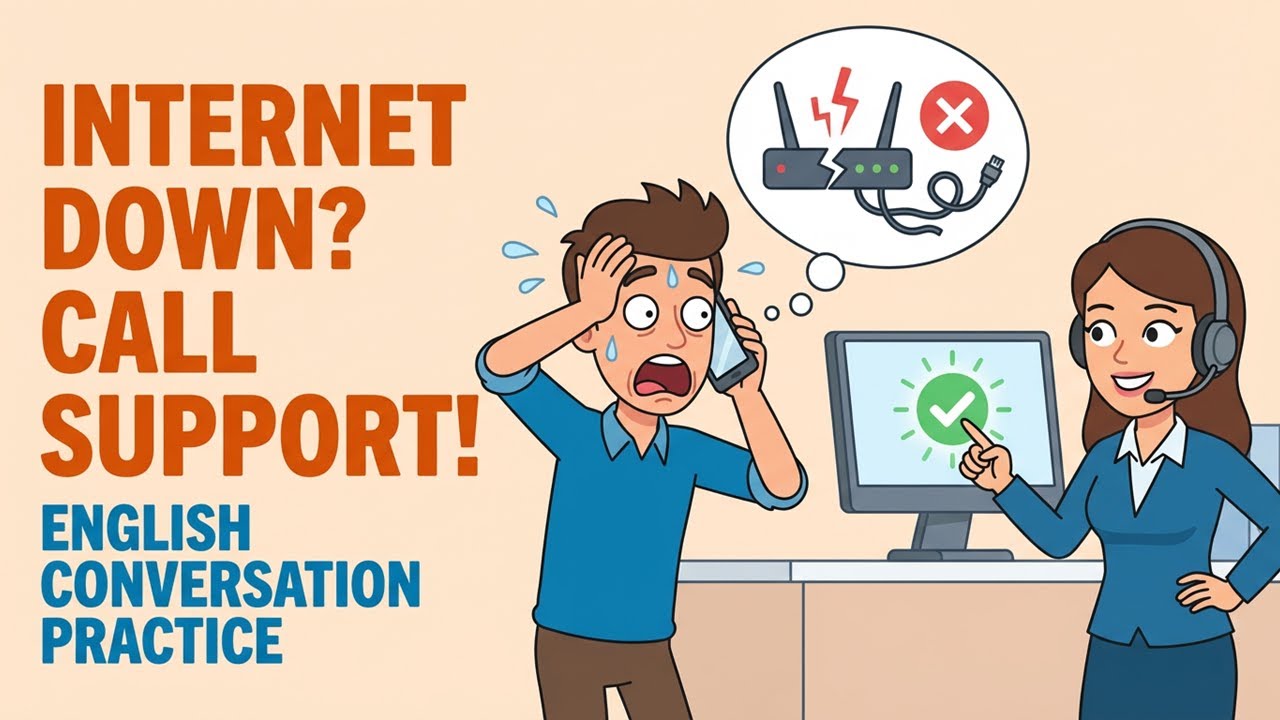 How to Call Customer Service When Your Internet Stops Working | English Conversation Practice