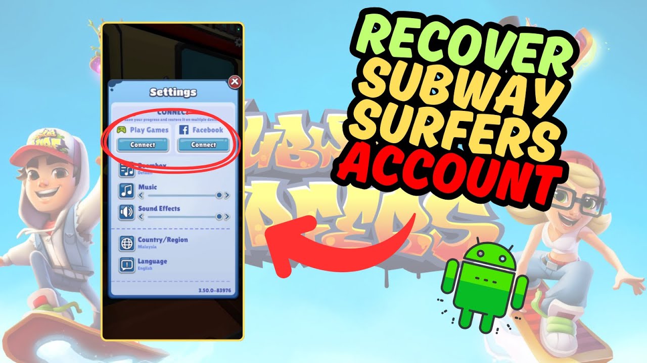 Как восстановить прогресс аккаунта в Subway Surfers (Android)