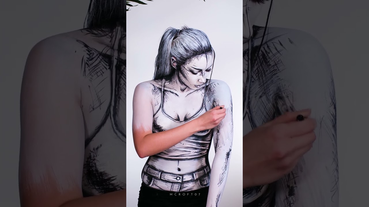 no. it's not ai. #makeup #bodypaint #cosplay