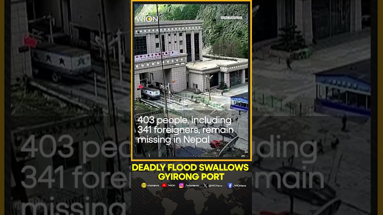 Nepal Floods Horror: CCTV Footage Shows Floodwaters Swallow Gyirong Port | WION Shorts