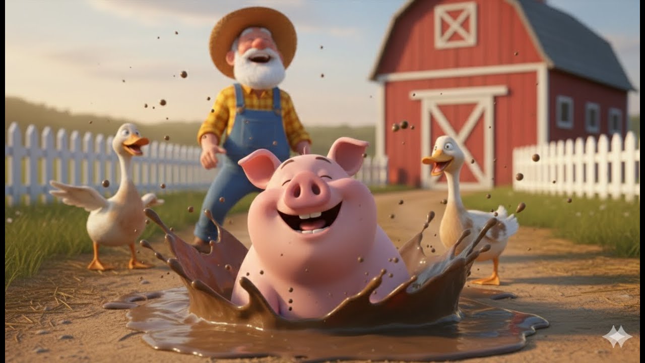 Sing along with Old MacDonald 🚜🐮 and his happy farm animals! 🐷🐔🐮