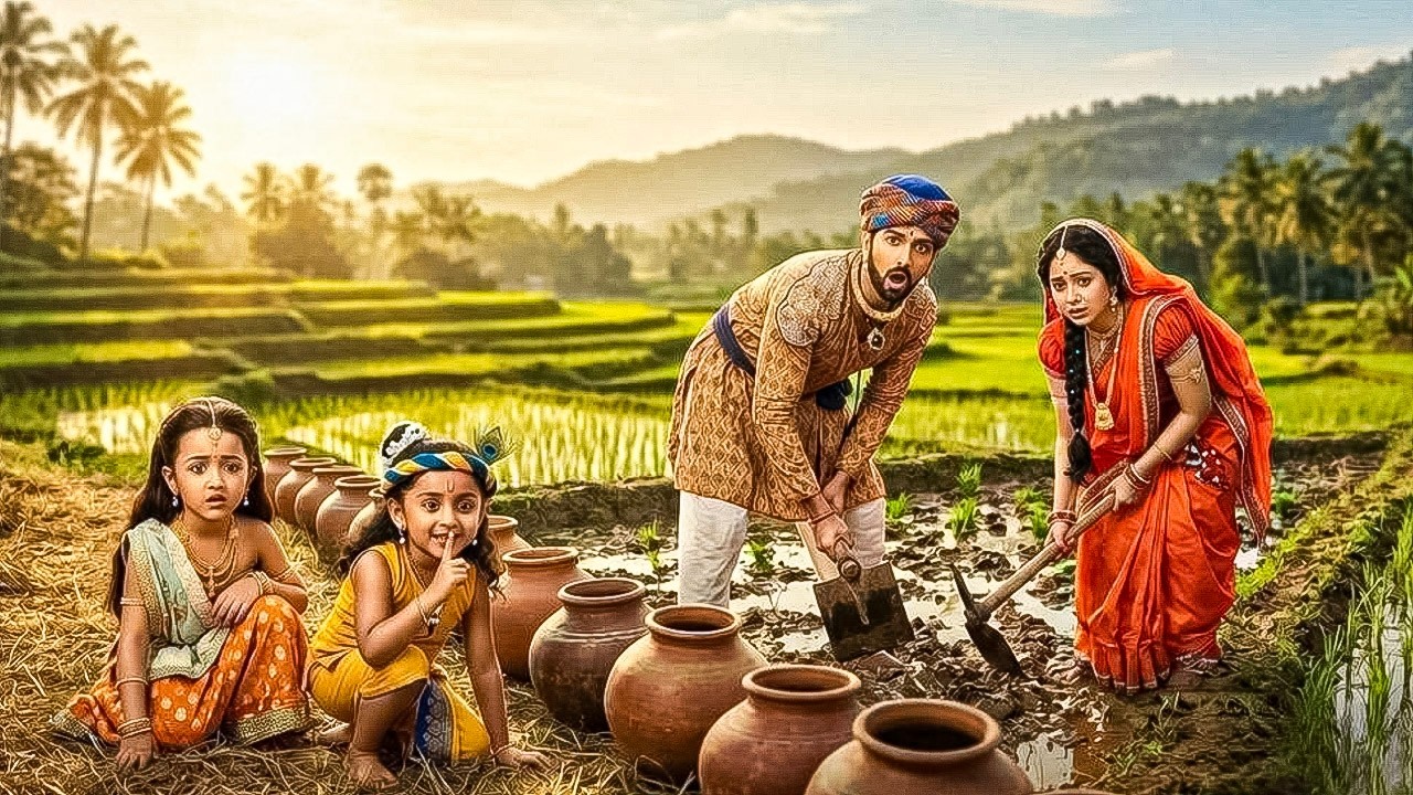 बाबा और मैया को खेती करते देख कान्हा और राधा ने की शरारत|| Yashomati Maiyaa Ke Nandlala ||