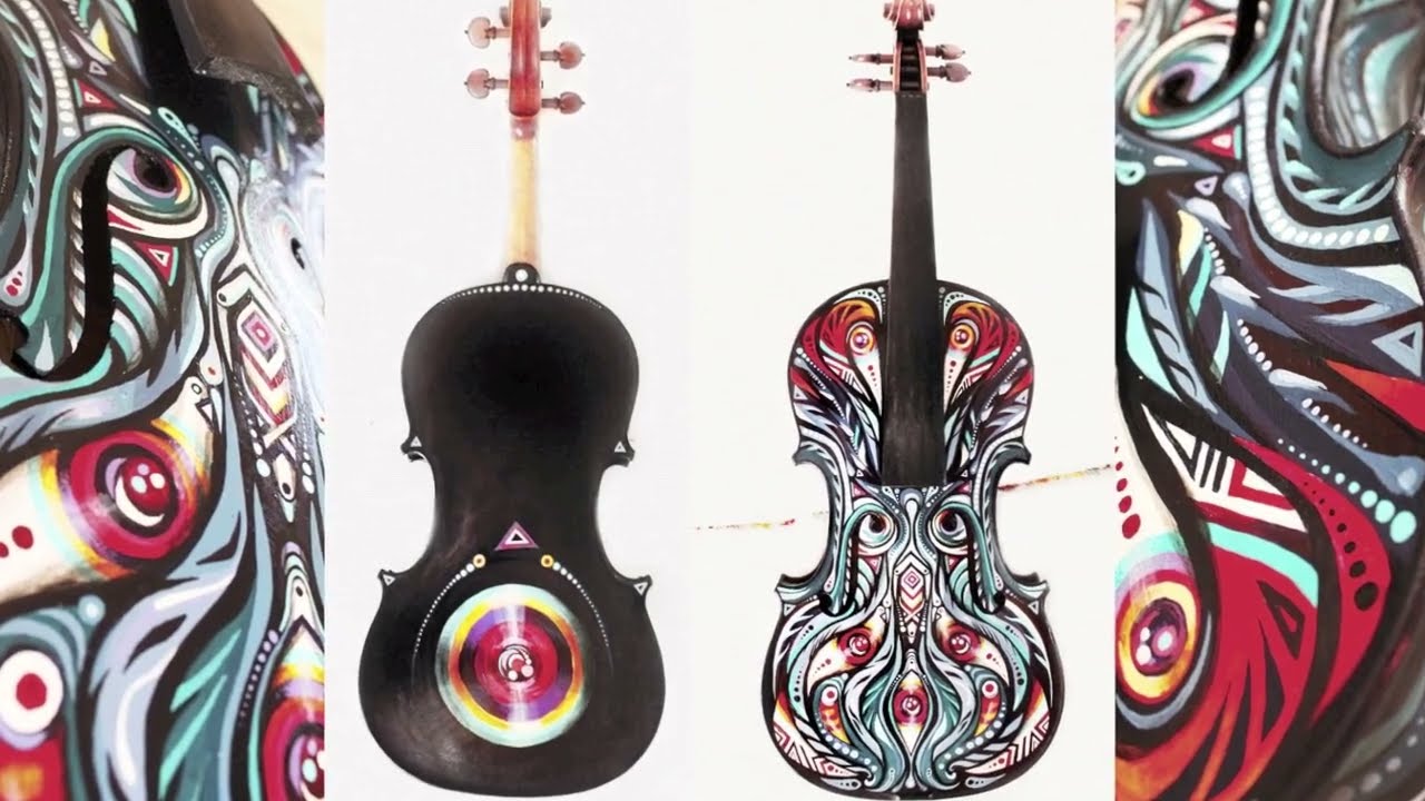 Custom Painted Dark Violin by Kudashkina 🟢