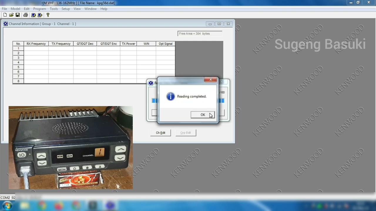 Program Rig Kenwood TK768G TK762G 862G VHF UHF via Software