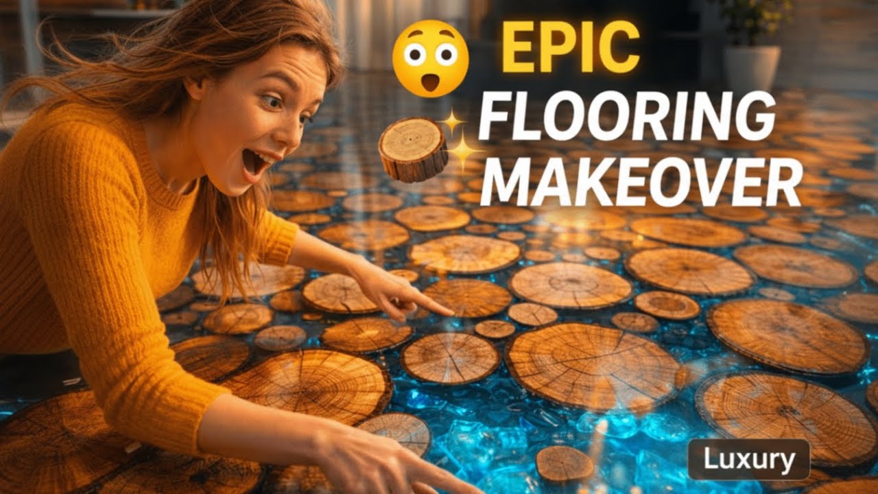 Transform Your Space: Log End Slices & Epoxy Flooring + 40 Designs #epoxy #flooringgoals