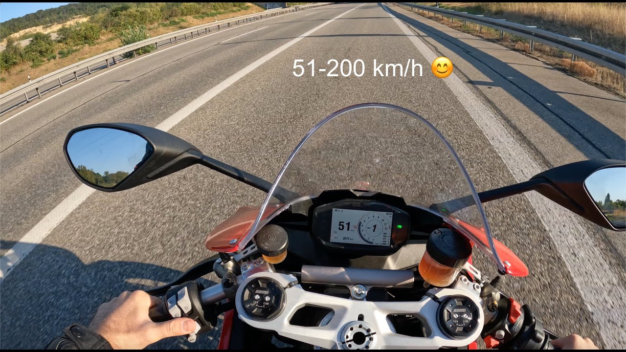 Ducati Panigale V2 | 50-200km/h in Autobahn/Highway