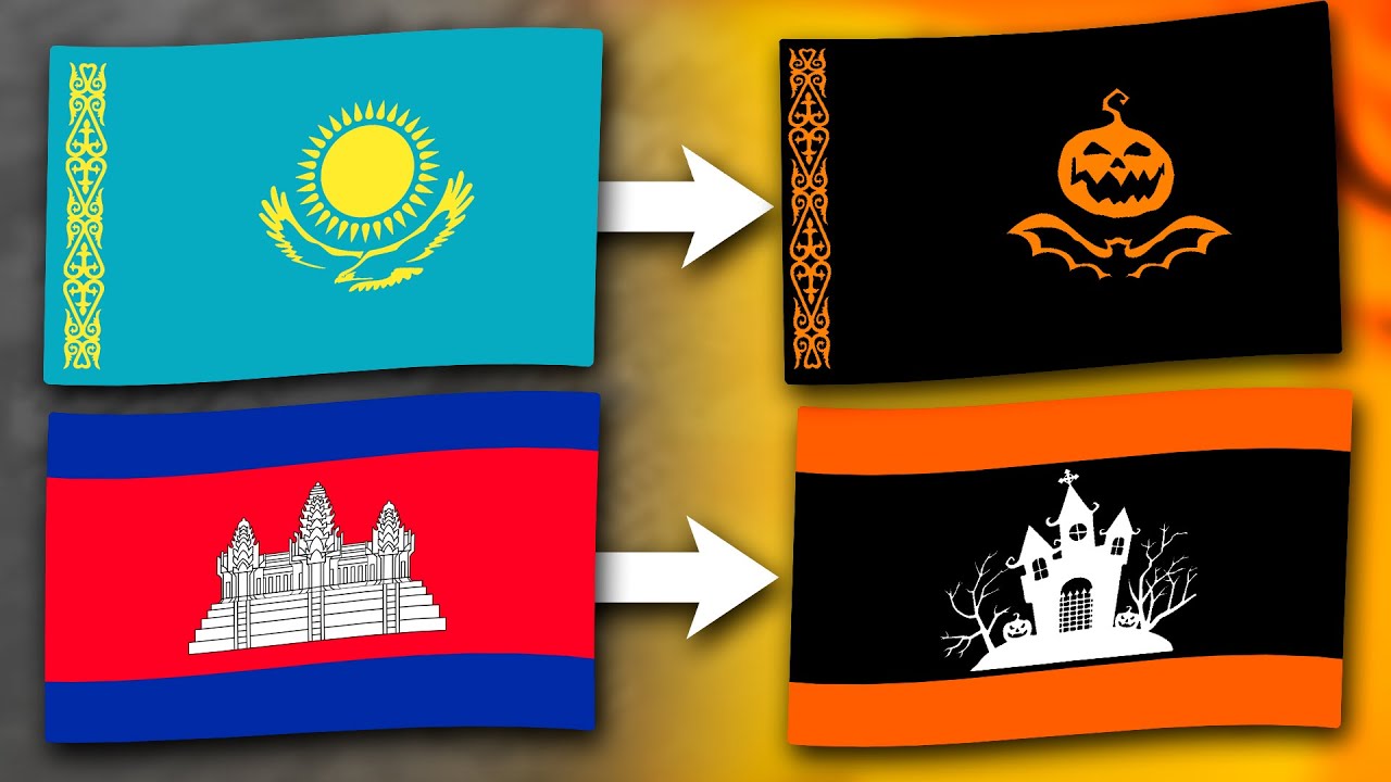Flags in Style of Halloween | Flag Animation
