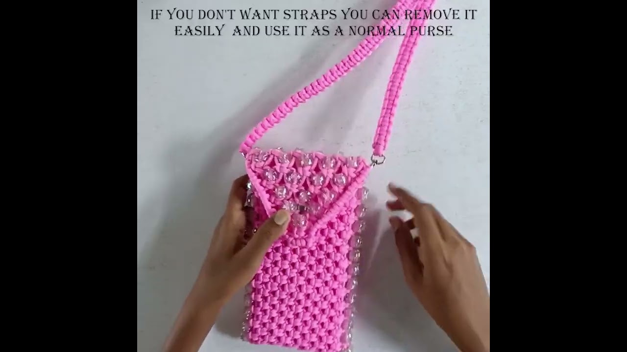 How To Make Macrame Phone Bag | DIY Macrame Phone Bag | Macrame Mobile Pouch #macrame  #craftykunnu