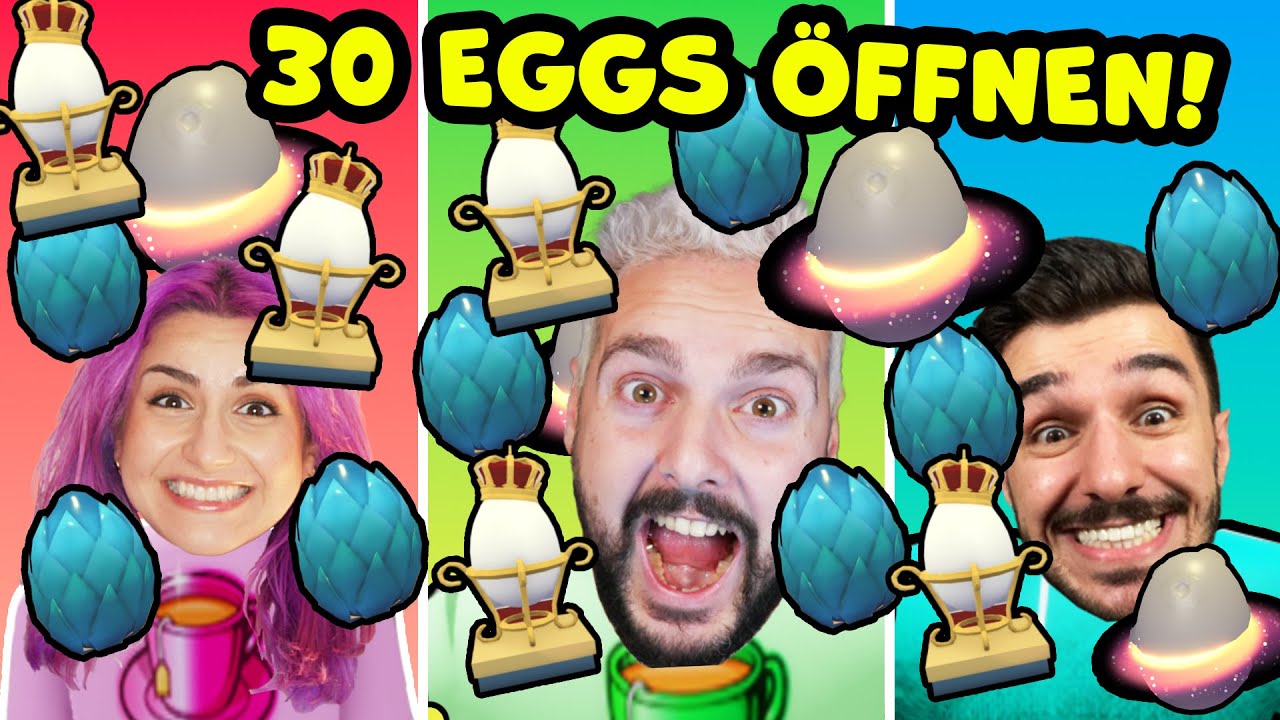 3 FREUNDE ÖFFNEN 30 EGGS in Adopt Me! Legendary CHALLENGE mit Kaan, Dania & Claudio!
