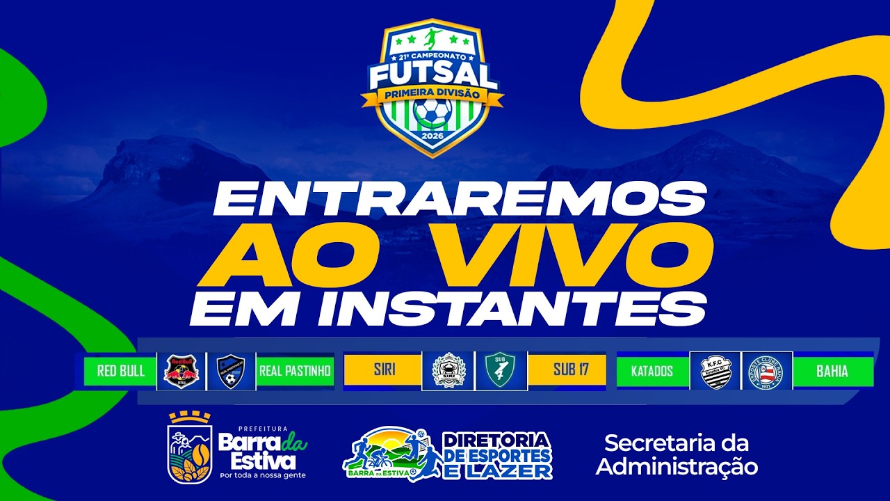 21º CAMPEONATO DE FUTSAL DE BARRA DA ESTIVA 1ª DIVISÃO 2026  2ª RODADA (SABADO) #barradaestiva