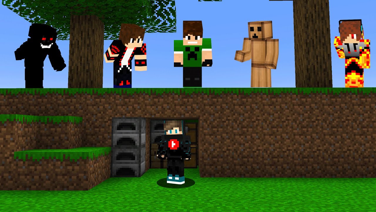 ماين كرافت : 5 صيادين ضد فريسة واحدة ولكن انا خائف !!؟ 😱🔥
