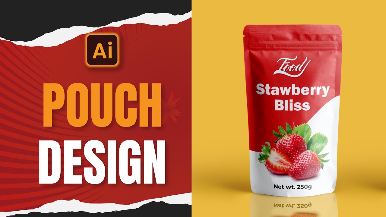 Packaging pouch design  ( Pouch Dieline )  in Adobe Illustrator CC