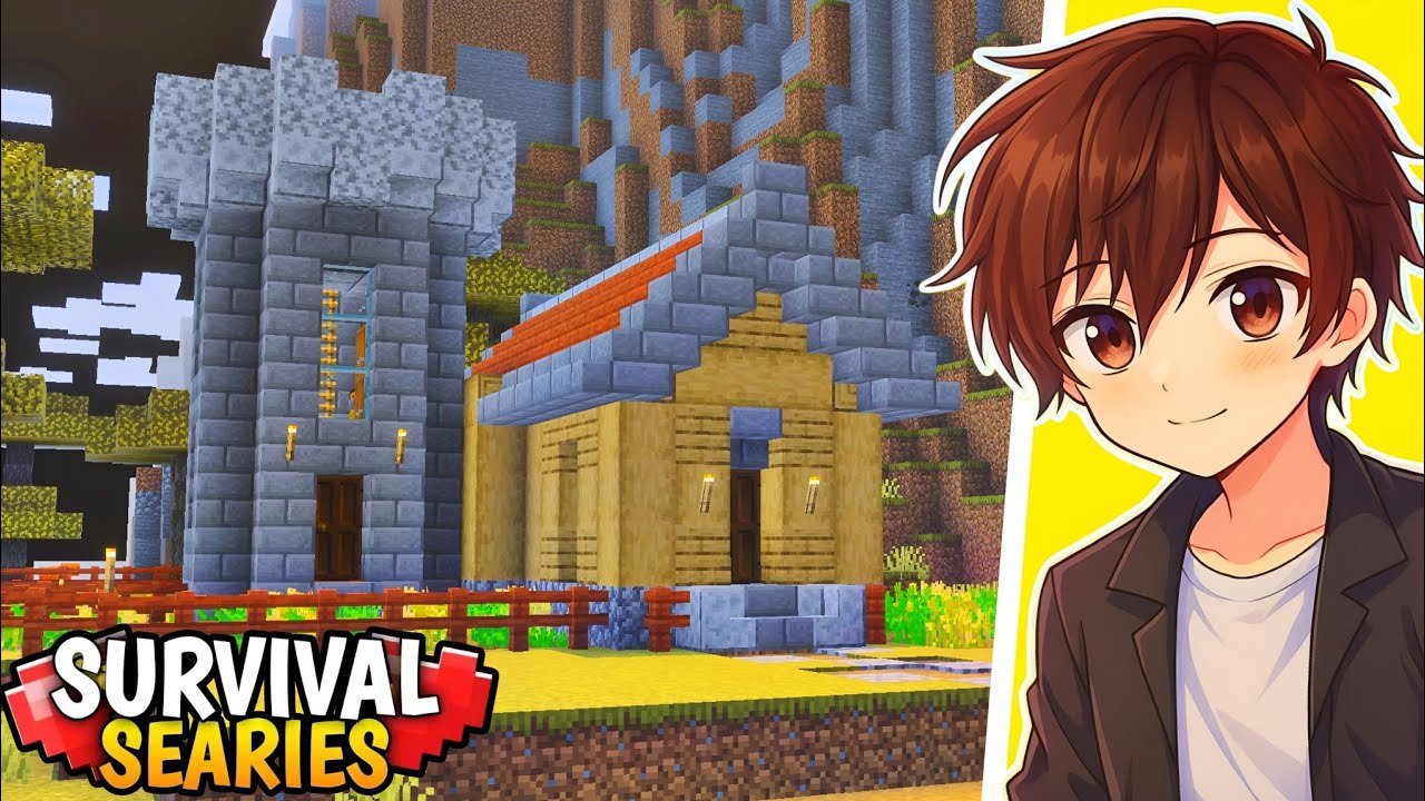 Minecraft PE Survival Series 1.21 Episode 1st 🔥|  Made OP Mini Castle And Iron Armour