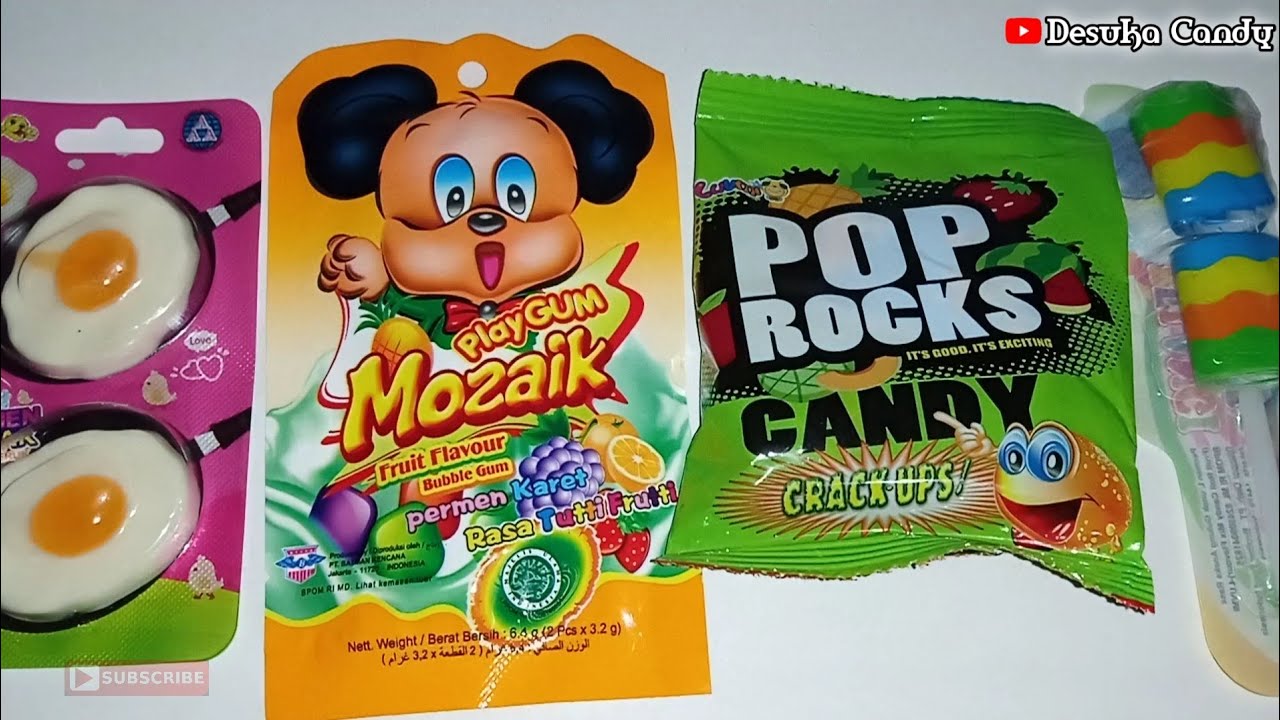Yummy Candy Egg Jelly PlayGum Mozaik Orange Pop Rock Candy Green Rainbow Roll Candy