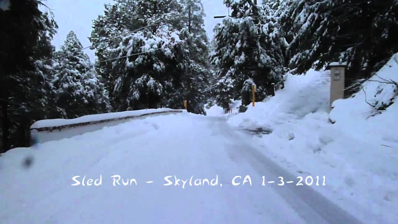 Icy Road Sledding in Skyland, CA EXTREME!