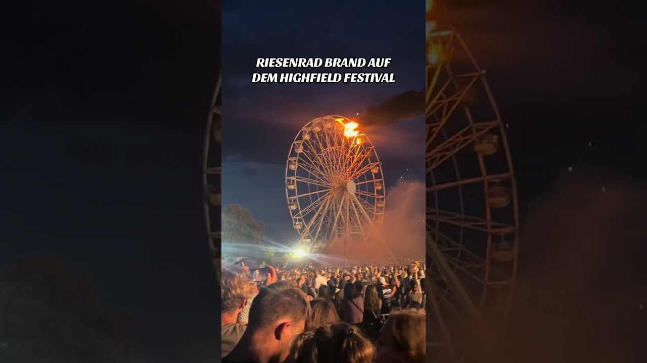 Riesenrad Brand auf dem Highfield Festival