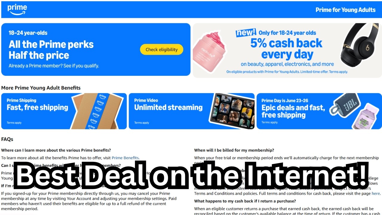 Amazon Prime pour les jeunes adultes - L'une des meilleures offres sur Internet !