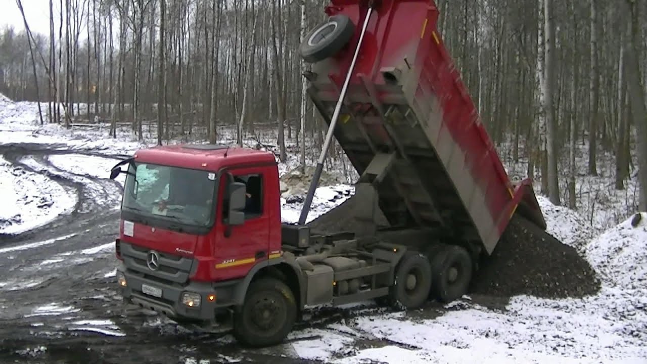 Mercedes-Benz Actros MPIII 6x4 Meiller Kipper unloading part 2