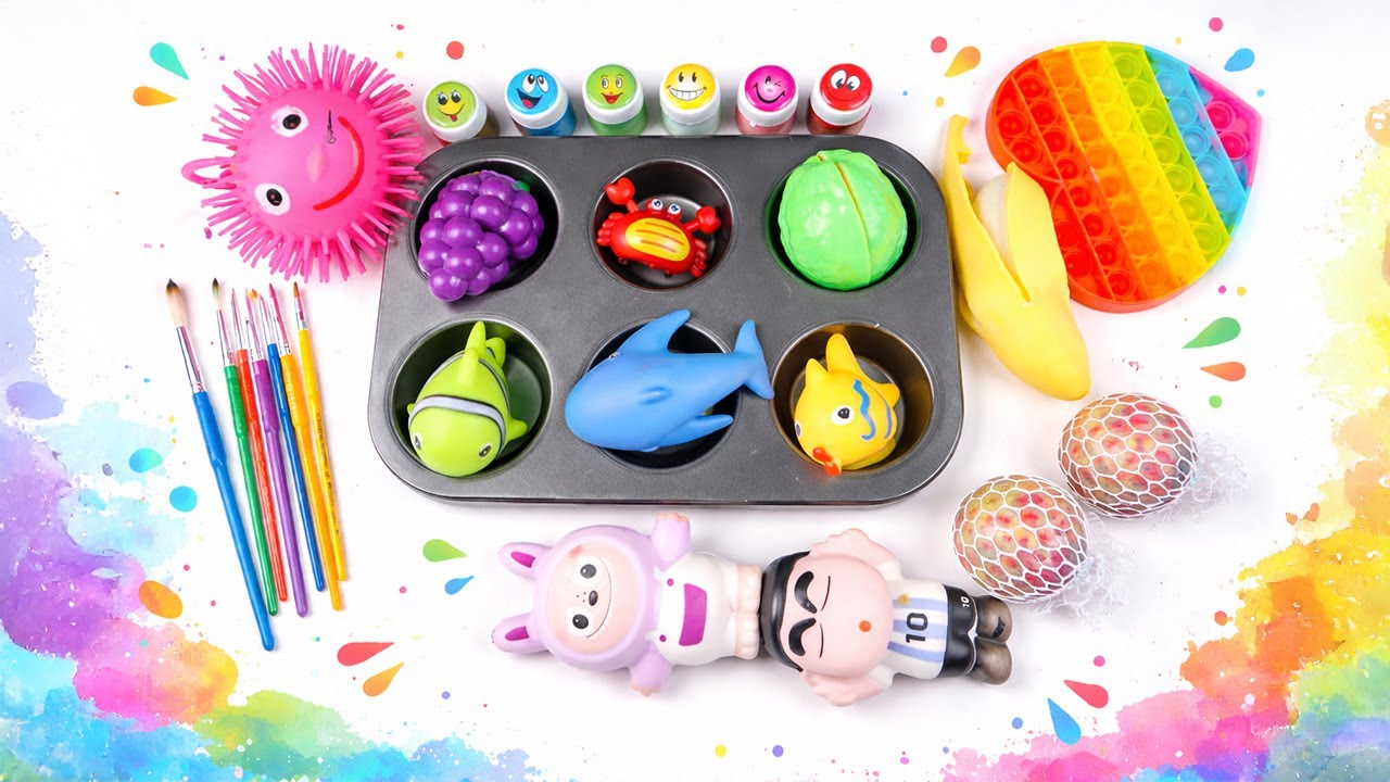 No Talking ASMR 😌 Relaxing Color Mixing 🌈with 3D Animals