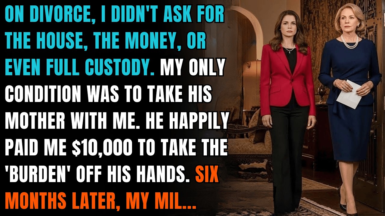 On Divorce📄I Asked For Nothing, Except To KeepHis Mother. He Laughed & Wrote Me A $10,000 Check. ...