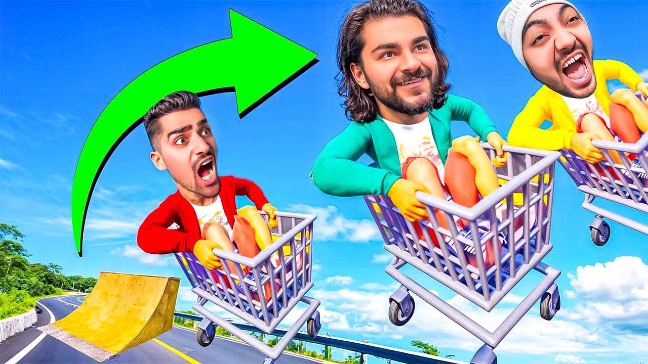 سبد سواری با مجازات شانسی😂🔥 |  Slackers Carts Of Glory