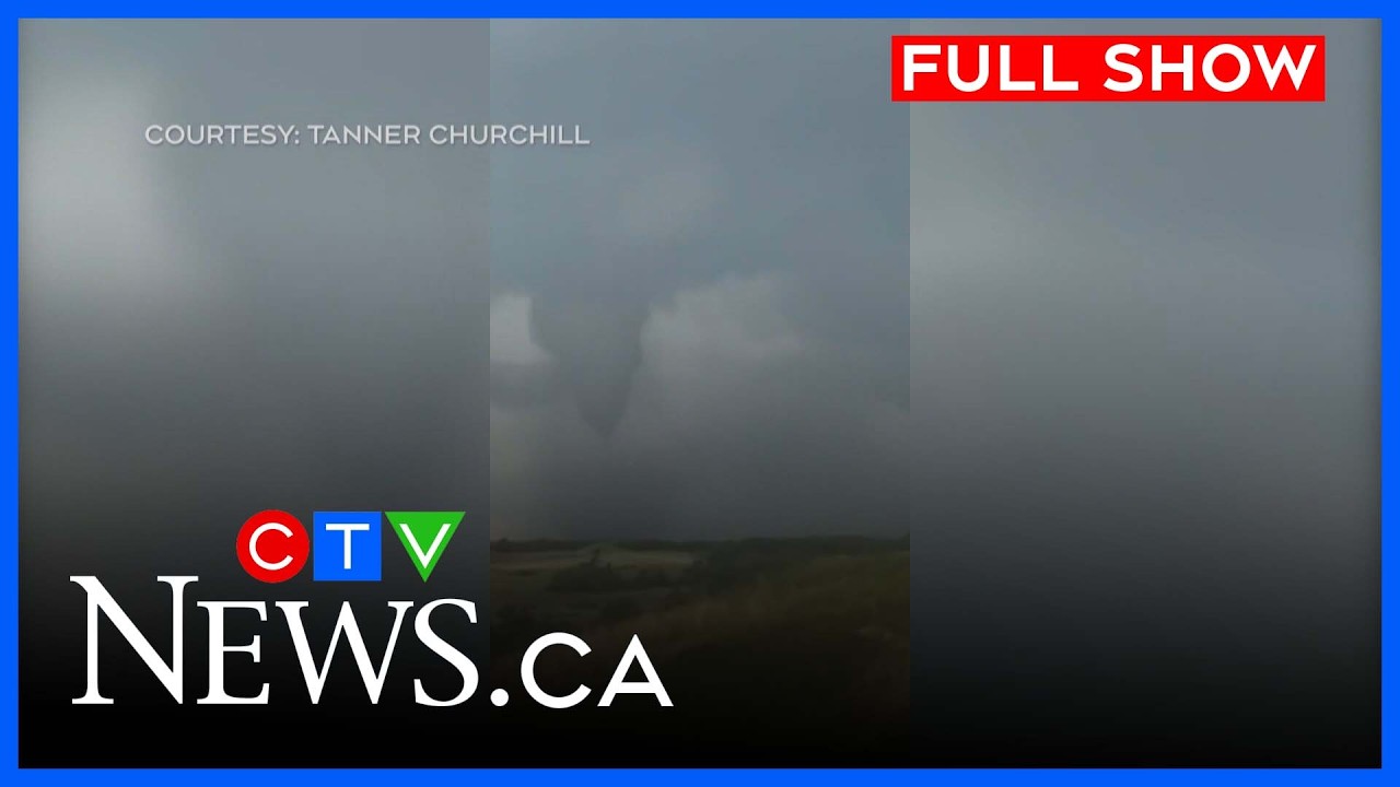 Охотники за штормами засняли торнадо недалеко от Оксбоу и Аламеды | CTV News Regina at Six, 10 ию...