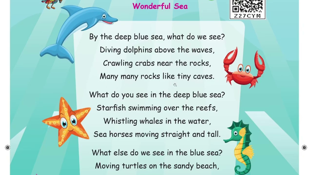 Wonderful Sea poem 2nd std term 3 page no 54  in Tamil for kids